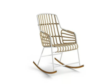 RAPHIA ROCKING - Rocking rattan chair with armrests by Casamania & Horm - view 2